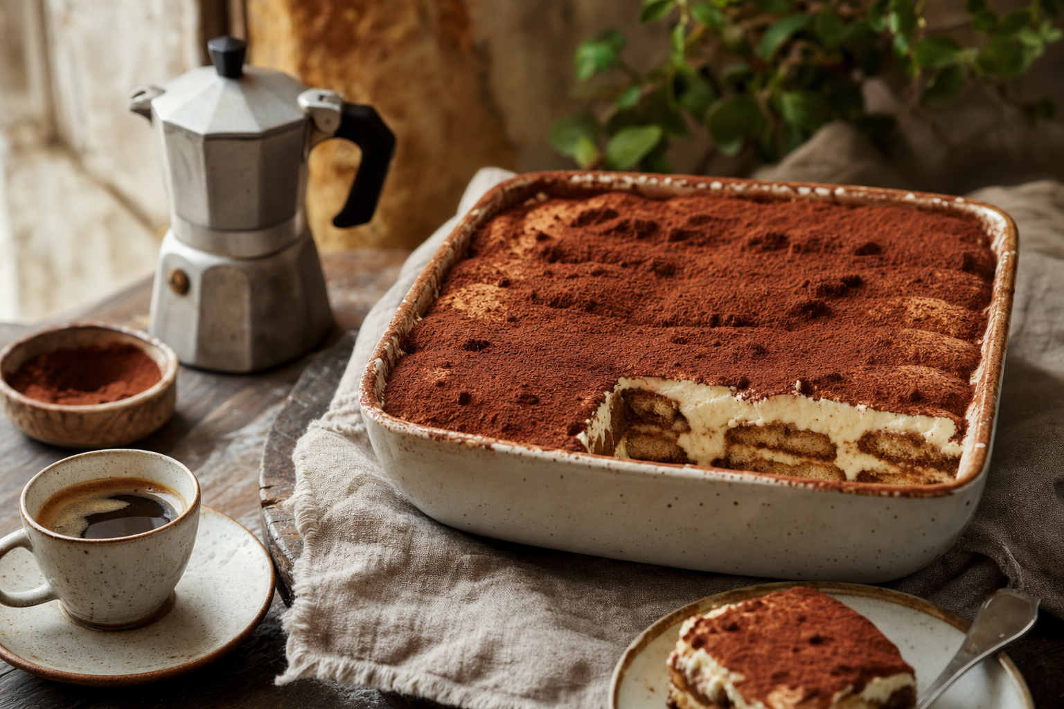 Klassieke tiramisù met mascarpone en mokakoffie