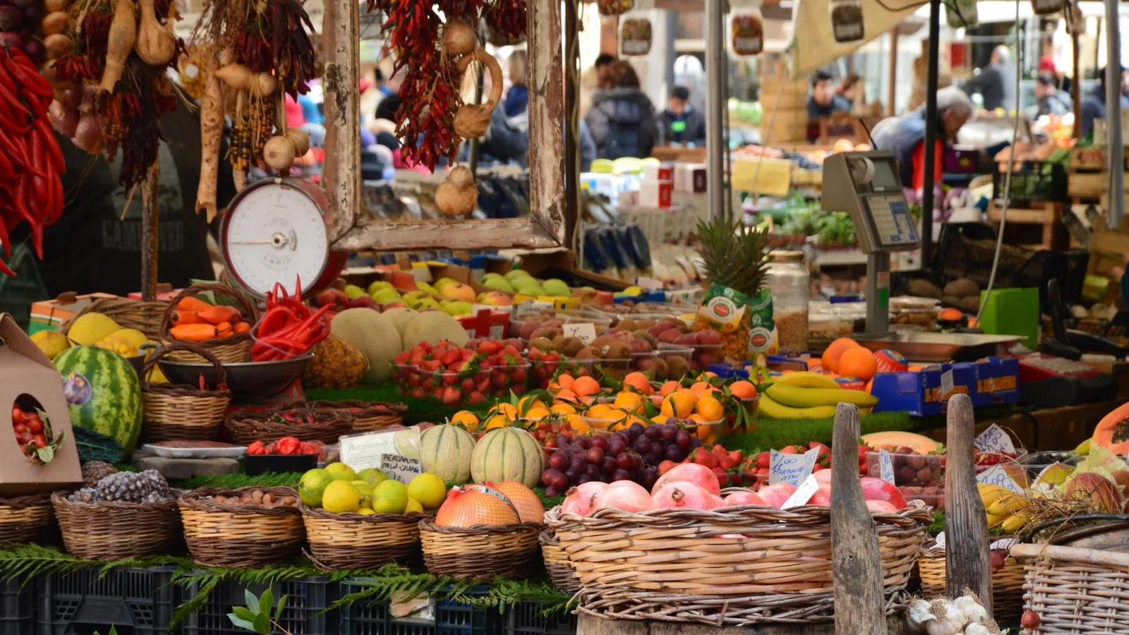 Boerenmarkt Mercato Contadino bij Foro Boario in Lucca in Lucca