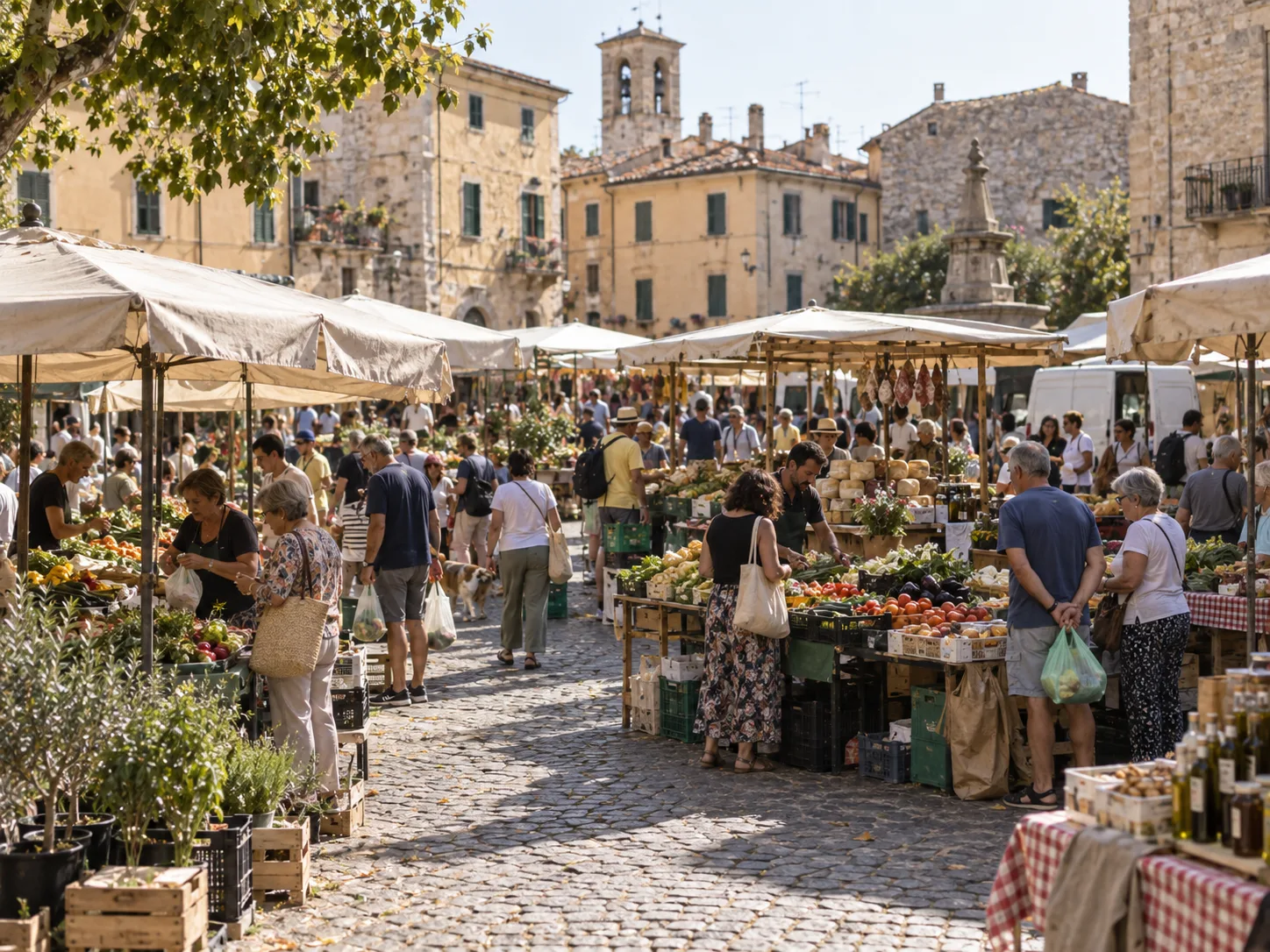 Boerenmarkt op vrijdag aan Viale Cesare Maccari in Siena in Siena