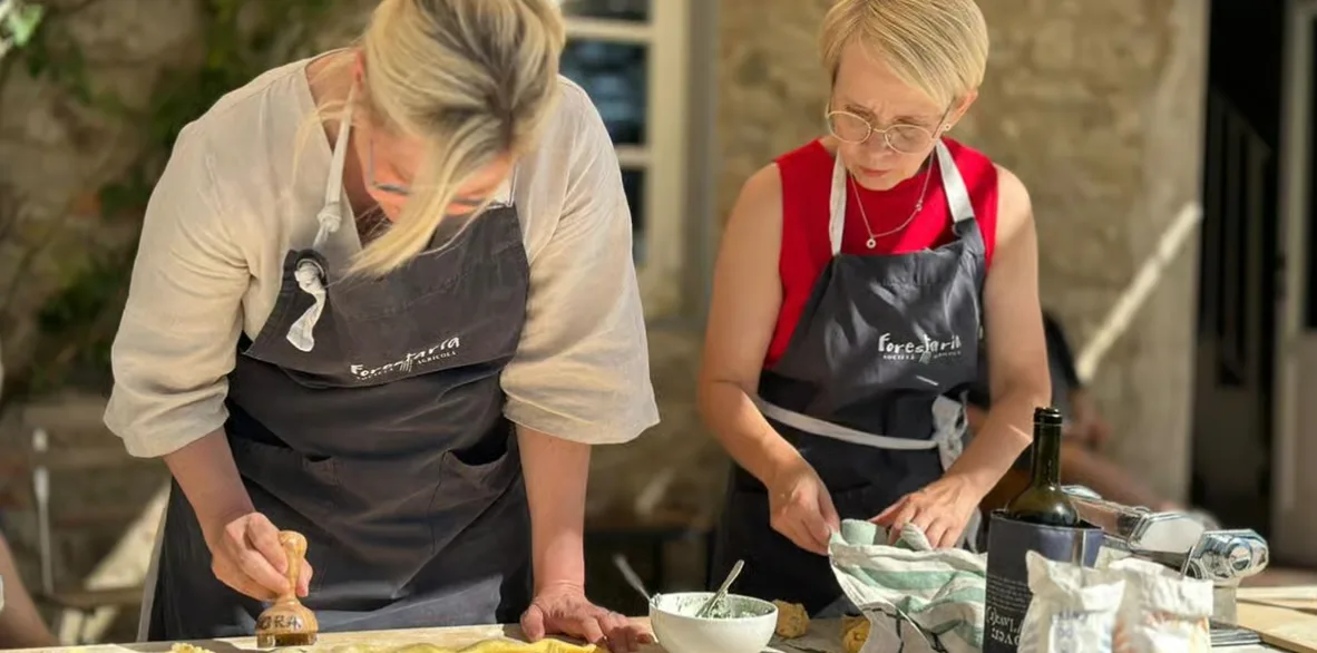 Toscaanse kookworkshop met wijn op een biologische boerderij bij Lucca in Lucca
