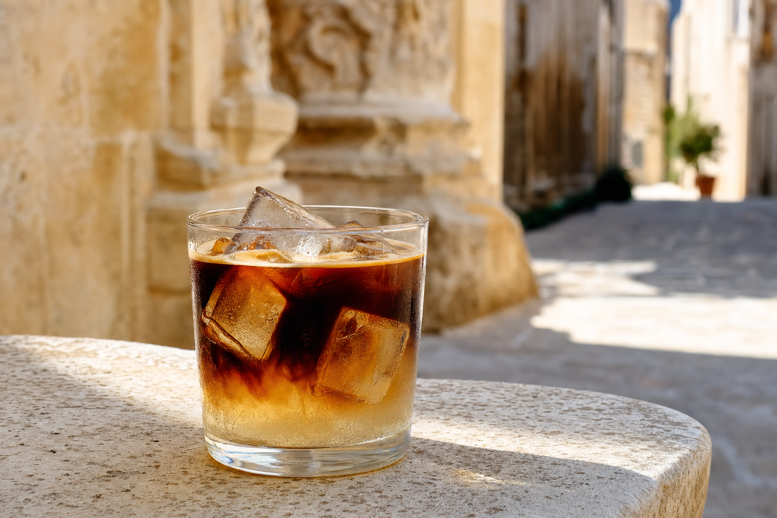 Caffè leccese: koude espresso met amandelsiroop uit Salento, klassiek Italiaans recept